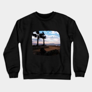 Purple sunset in Crete Greece Europe Travel beautiful day Photography Crewneck Sweatshirt